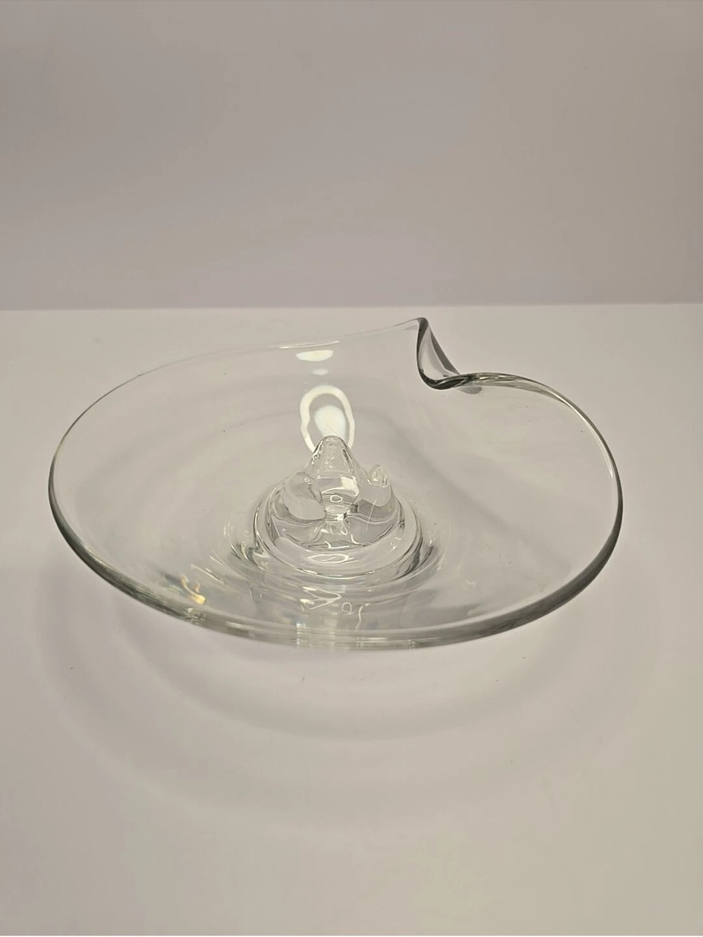 Fostoria Clear Glass Candle Holder or Ashtray. (Pair)